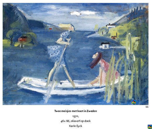 Twee meisjes met boot in Zweden